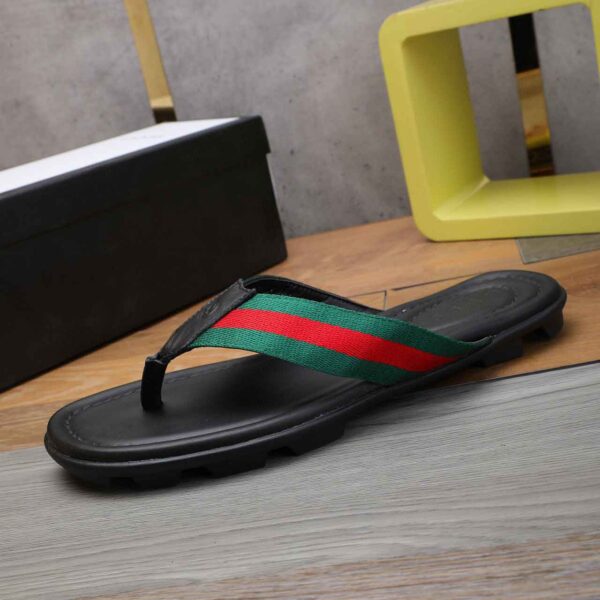 Web And Leather Thong Sandal